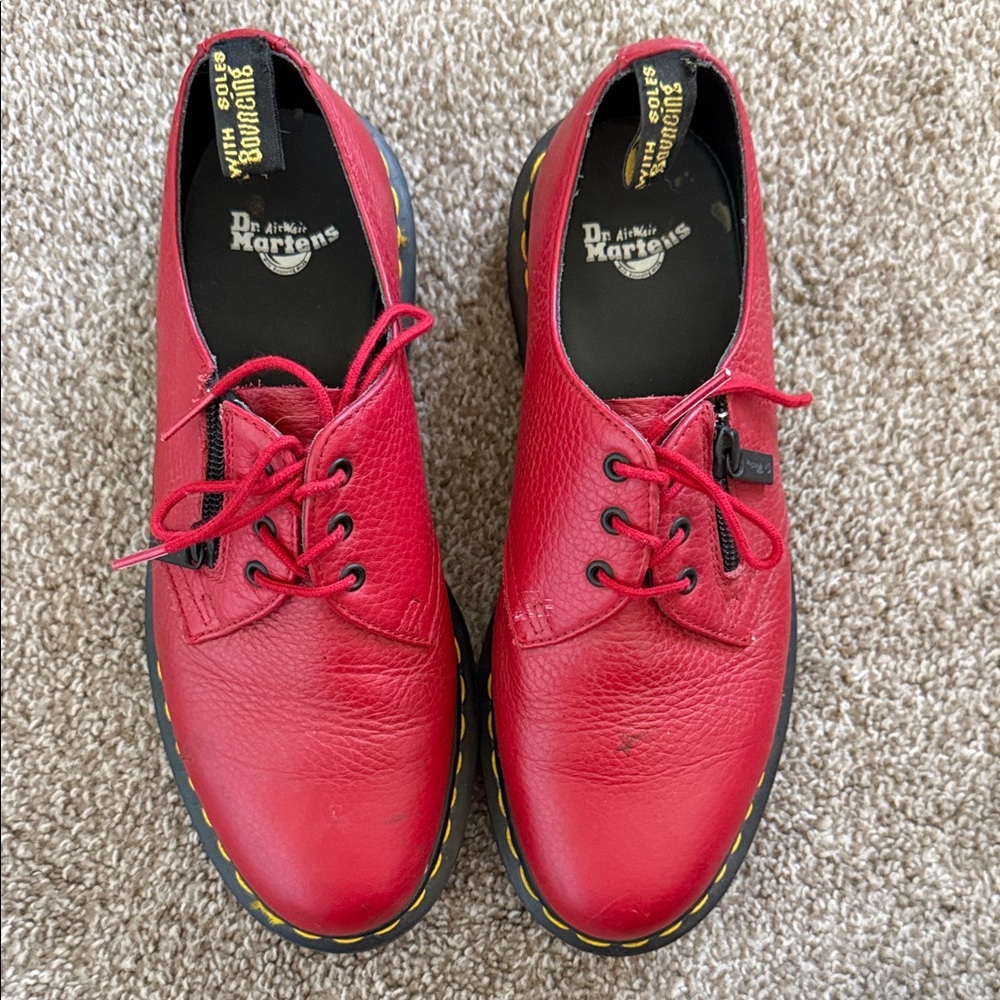 Dr. Martens Red Leather Shoes